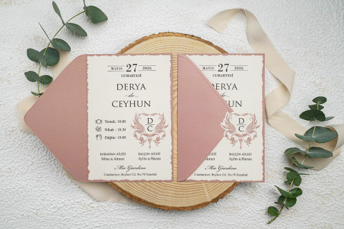 Soft Pembe Zarafet Davetiye