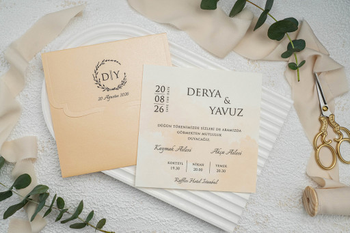 Pastel Zarafet Davetiye